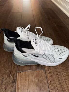 Nike White and Black Air Max 270 React-Style Sneakers